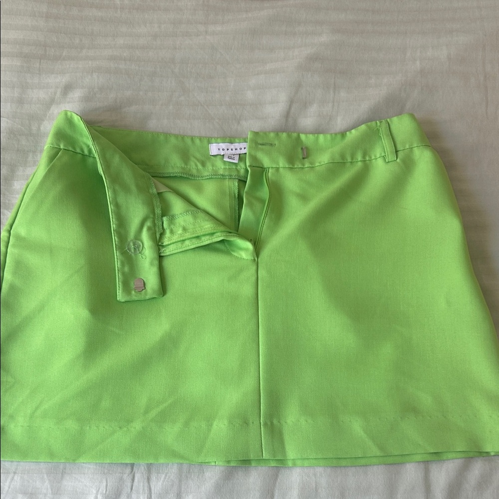 Topshop Bright Green Mini Skirt
